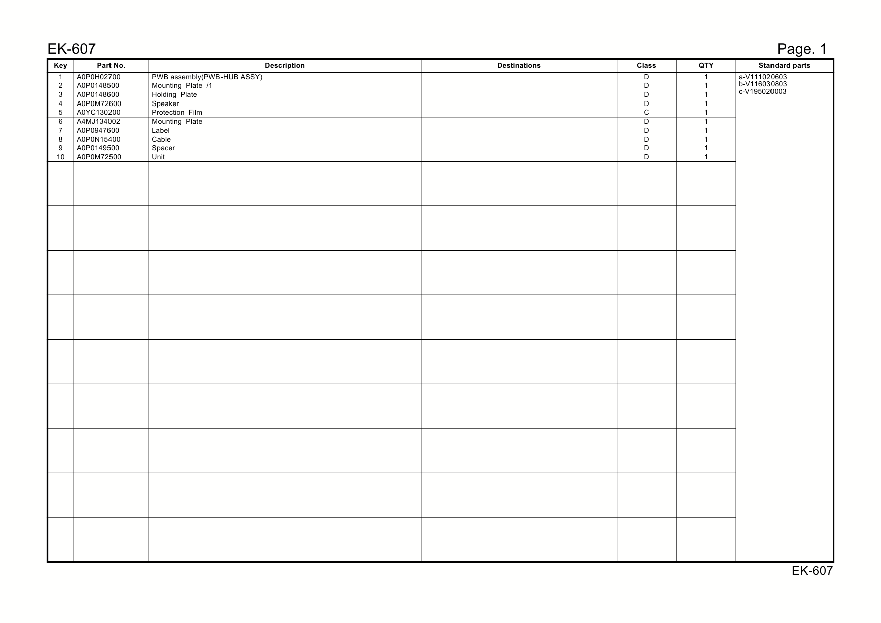 Konica-Minolta Options EK-607 A4MK Parts Manual-6